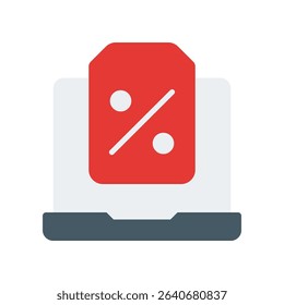 Laptop Vector for Black Friday Tech Deals. Electronic device illustration, computer sale concept, holiday shopping