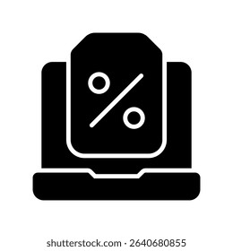 Laptop Vector for Black Friday Tech Deals. Electronic device illustration, computer sale concept, holiday shopping
