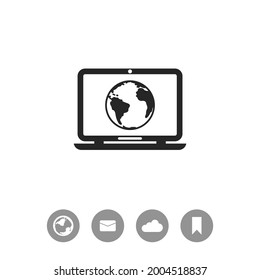 Laptop-Vektorschwarz-Symbol