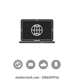 Símbolo de portátil negro simple icono