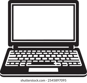 vetor do laptop preto e branco, arte