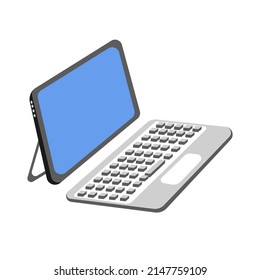 Vector portátil al estilo de las caricaturas. Icono plano.