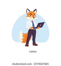 Laptop vector character illustration. EPS 10 File