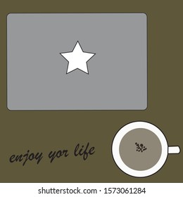 Laptop vector and coffee vector illustration
