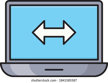 laptop vector colour line icon 