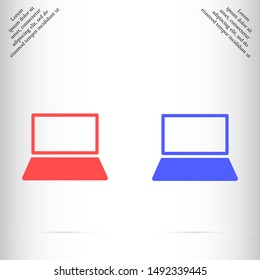 laptop vector eps 10 icon , Lorem ipsum flat design