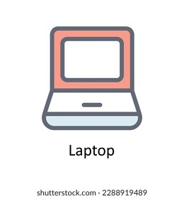 Laptop Vector  Fill outline Icons. Simple stock illustration stock