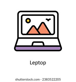 Laptop-Vektorgrafik Ausgefüllte Skizze Design-Illustration. Symbol auf weißem Hintergrund EPS10-Datei