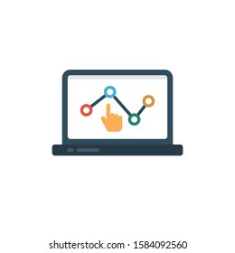 laptop vector flat color icon 