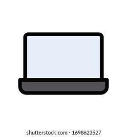 laptop vector flat color icon 