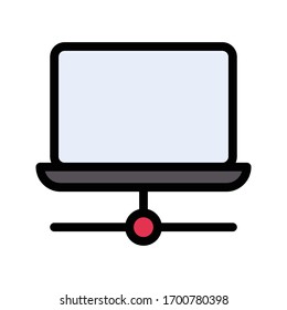 laptop vector flat color icon 