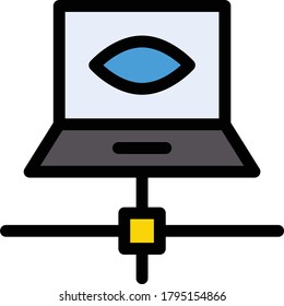 laptop vector  flat color icon