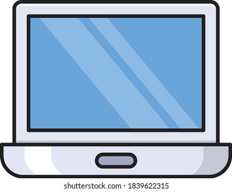 laptop vector flat color icon 