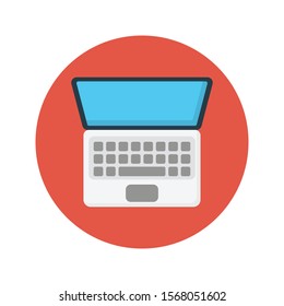 laptop vector flat  colour  icon 