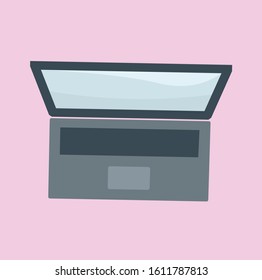 Laptop vector flat design illustration