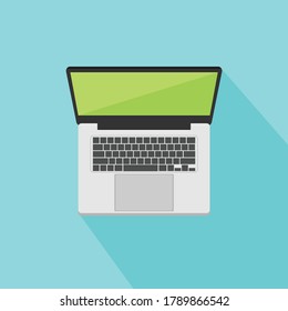 laptop vector flat design illustration 