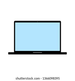 Laptop Vector. Flat icon illustration