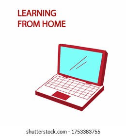 Laptop Vector. Flat icon illustration