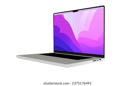 Laptop Vector Flat icon illustration laptop design computer background 