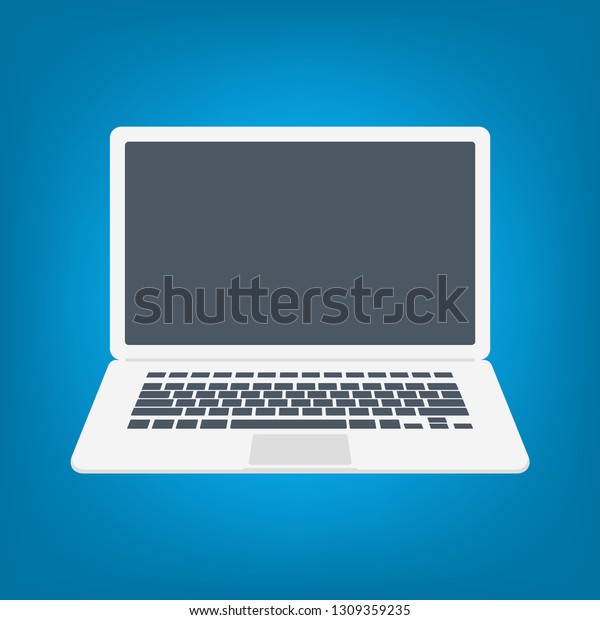 Laptop Vector Flat Icon Illustration Stock Vector (Royalty Free) 1309359235