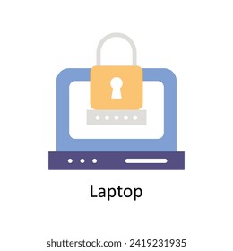 Laptop vector Flat icon style illustration. EPS 10 File