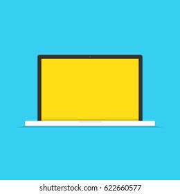 Laptop Vector. Flat illustration.