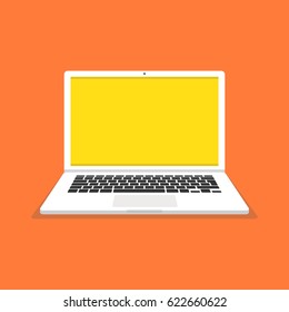 Laptop Vector. Flat illustration.
