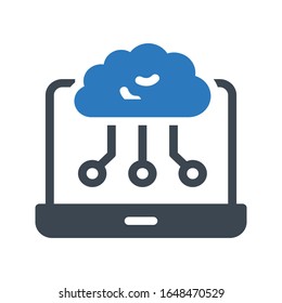 laptop vector glyph color icon 