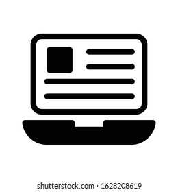 laptop vector glyph flat icon 
