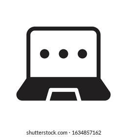 laptop vector glyph flat icon 