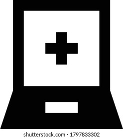 icono plano de glifo vectorial portátil 
