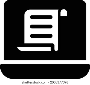 laptop vector glyph flat icon