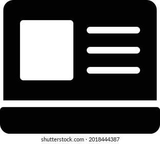 icono plano de glifo vectorial portátil