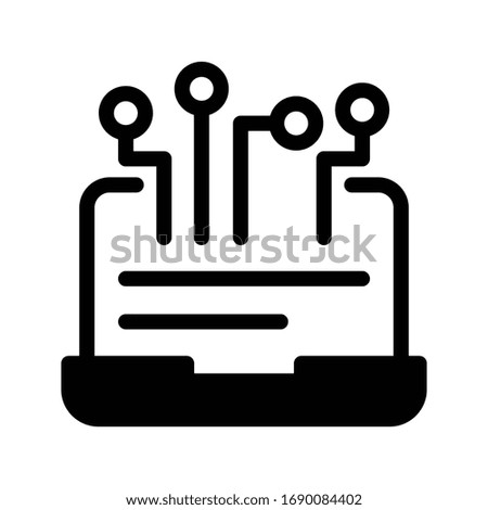 laptop vector glyph flat icon 
