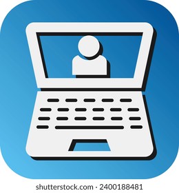 Laptop Vector Glyph Gradient Background Icon For Personal And Commercial Use.
