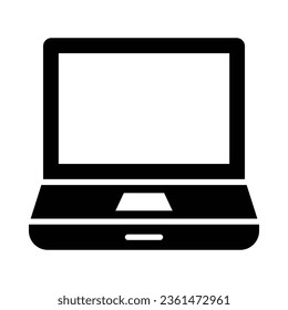 Laptop Vector Glyph Icon For Personal And Commercial Use.

