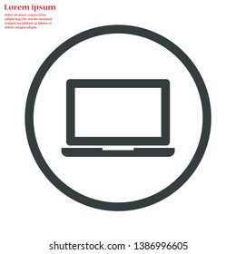 a laptop vector icon 10 eps , Lorem ipsum Flat design