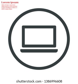 a laptop vector icon 10 eps , Lorem ipsum Flat design