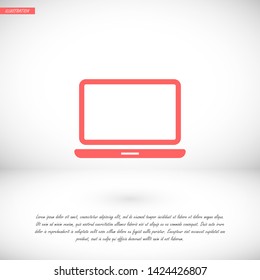 a laptop vector icon 10 eps , Lorem ipsum Flat design