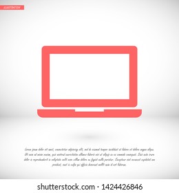 a laptop vector icon 10 eps , Lorem ipsum Flat design