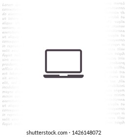 a laptop vector icon 10 eps , Lorem ipsum Flat design