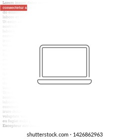 a laptop vector icon 10 eps , Lorem ipsum Flat design