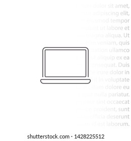 a laptop vector icon 10 eps , Lorem ipsum Flat design