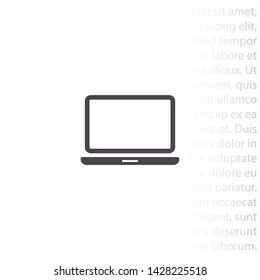 a laptop vector icon 10 eps , Lorem ipsum Flat design