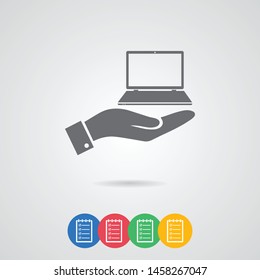 A laptop vector icon .A sign of a laptop. A symbol of a laptop.