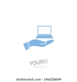 A laptop vector icon .A sign of a laptop. A symbol of a laptop.