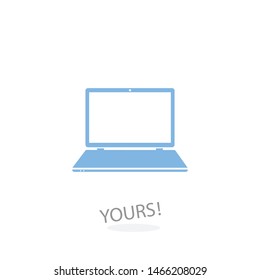 A laptop vector icon .A sign of a laptop. A symbol of a laptop.
