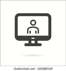 Laptop vector icon. Black illustration isolated for graphic and web design.