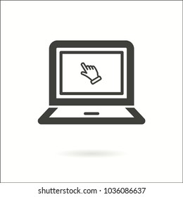 Laptop vector icon. Black illustration isolated for graphic and web design.
