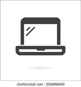 Laptop vector icon. Black illustration isolated for graphic and web design.